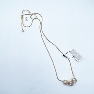 NWT Chicos Gold-Tone Convertible Necklace With Crystal Beaded Accents Adjustable